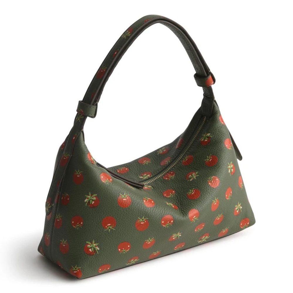 Vera Bradley Olive Tomato Print Roxbury Shoulder Bag